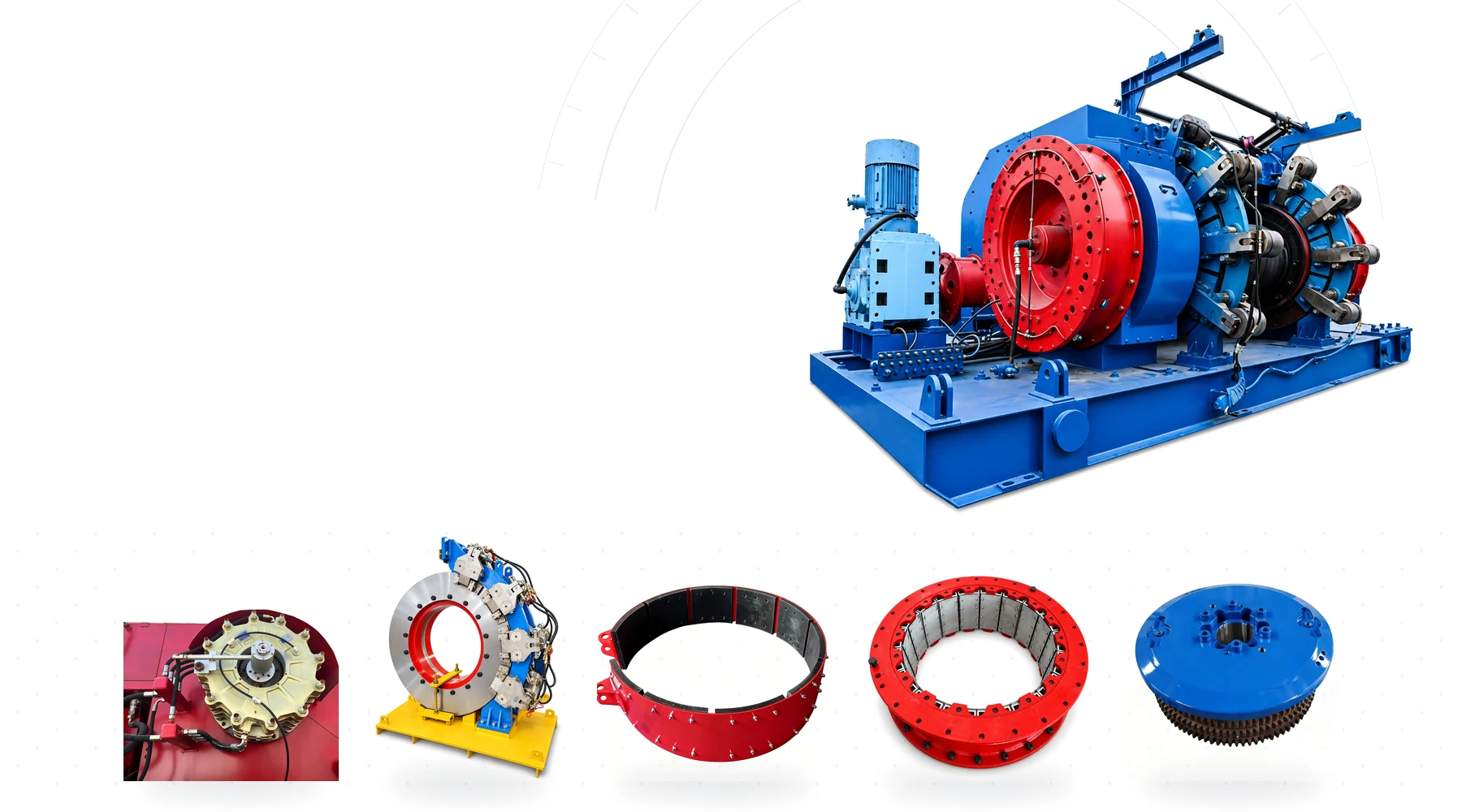 Drilling rig drawworks with brake and clutch components