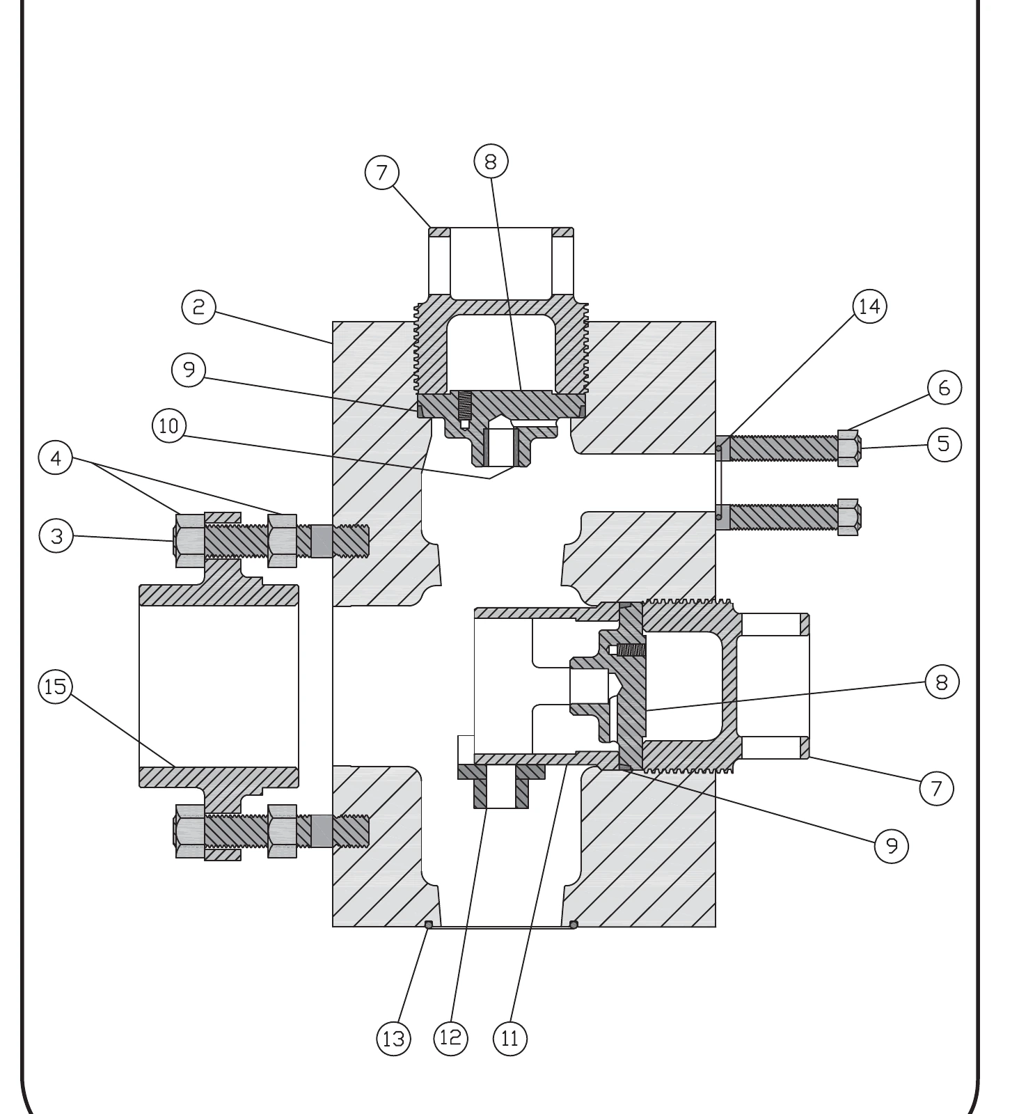 Gardner Denver PAH source fluid-end reference drawing