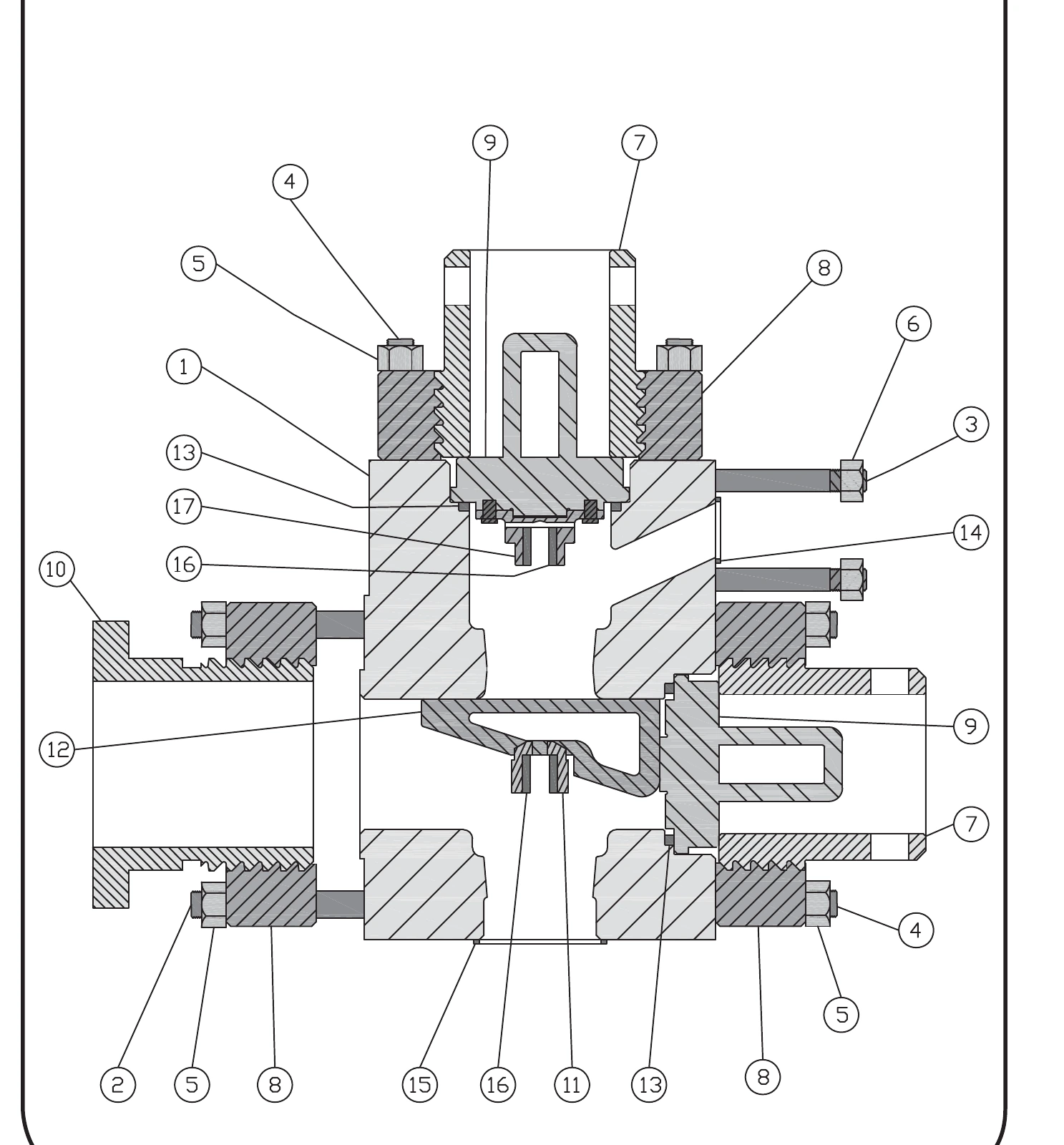 IDECO T-1600 source fluid-end reference drawing