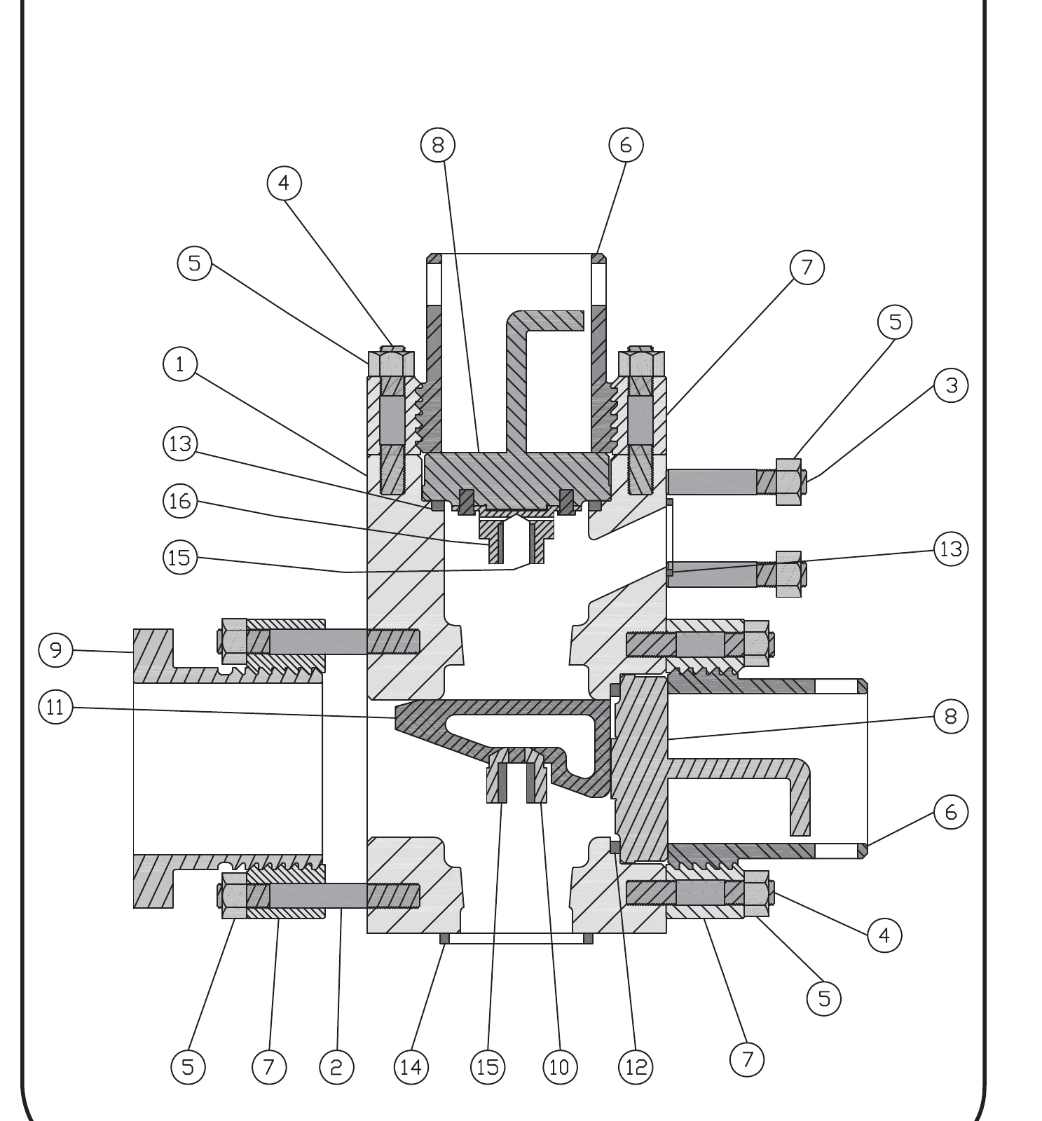 IDECO T-500 source fluid-end reference drawing
