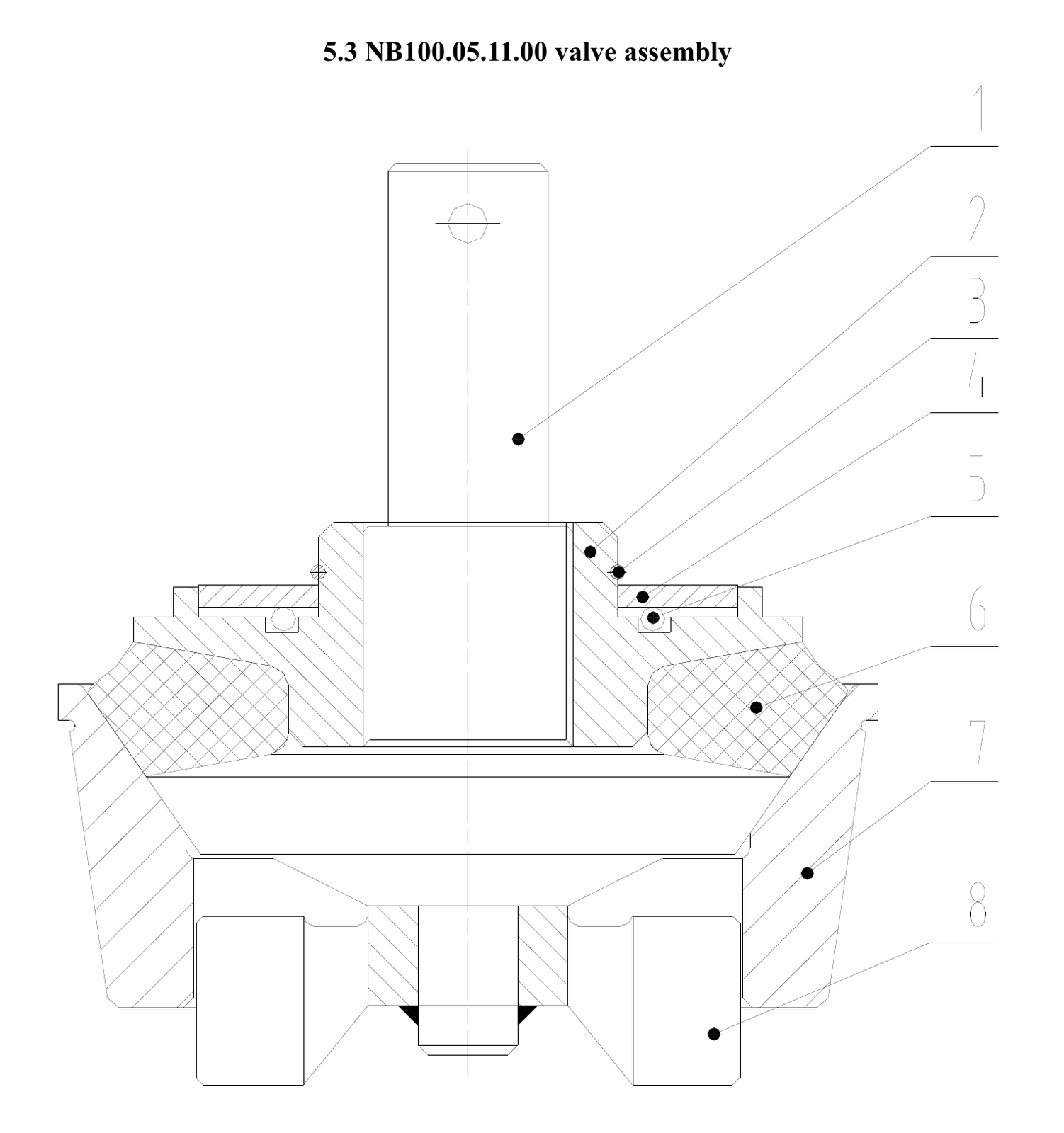 NB100.05.11.00 valve assembly drawing for the HHF-1600HL catalogue