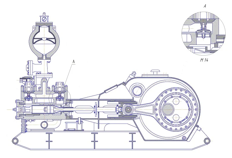 Mud pump technical drawing
